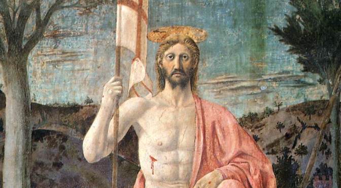 Tanti auguri di buona Pasqua con la Resurrezione di Cristo di Piero della Francesca